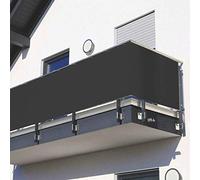 Brise-vue d'extérieur bloquant les UV pour véranda, terrasse, patio et jardin - Gris - 90 x 500 cm - Protection contre le vent, crique d'angle, solution d'intimité durable
