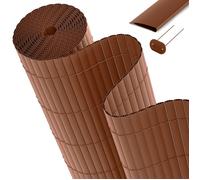Brise-vue en PVC pour clôture de balcon SolVisionP12, 80 x 500 cm, marron