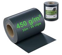 Brise-vue en PVC Workinghouse Pour Clôtures à Double Barreaux - Brise-vue pour Clôture de Jardin avec Colliers de Serrage - 450g/m² - 35 m x 19 cm - Brise-vue pour clôture, brise-vue (Gris anthracite)