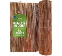 Brise-vue en saule - CREATIVE HOME - 90x300 cm - Tressage dense - Naturel non traité - Résistant extérieur