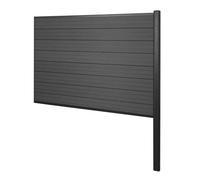 Brise-Vue En Wpc Sarthe, Brise-Vent De Clôture, Poteau En Aluminium Extension, 185cm Anthracite Gris