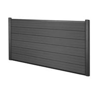 Brise-Vue En Wpc Sarthe, Clôture Brise-Vent, Poteaux Aluminium Élément De Base, 1.90m Anthracite Gris