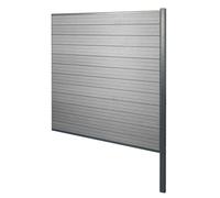 Brise-vue en WPC Sarthe, poteaux en aluminium Elément d'extension, 185cm gris Gris G