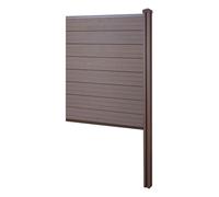 Pare-vue en WPC Sarthe, clôture coupe-vent, poteaux WPC à bétonner ~ élément d'extension étroit, 98cm brun