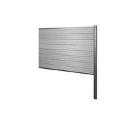 Brise-vue en WPC Sarthe, poteau en aluminium extension, 185cm gris