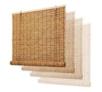 Brise Vue Enrouleur pour Terrasse Balcon, Store Bambou Extérieur Occultant, Rideau de Porte Fenêtre, Store Vénitien Bois, Canisse Roseau Naturel pour Pergola Jardin, Protection Solaire