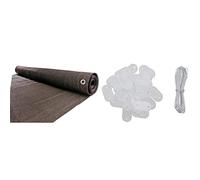 Brise vue jardin - Brise vue occultant - WerkaPro 10834 - Tissage renforcé de 300 gr/m2 - Rouleau de 1,5 m x 10 m & WERKA PRO - Kit de Fixation - Avec Fil de Fer galvanisé et 30 Attaches - Blanc