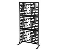 Brise Vue Jardin Claustra Métal 190x90cm Panneau Occultant Autoportant | 3 Panneaux à Motif, Paravent Extérieur, Support en Acier Lourd avec Base Stable, Cloison de Separation pour Jardin, Terrasse,