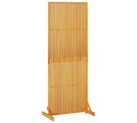 Brise-vue marron en bois d'acacia massif 79,5 x 50 x 200 cm avec surface huilée, autoportant, pliable, pour l'intérieur et l'extérieur comme séparateur de pièce, paravent, cloison de séparation