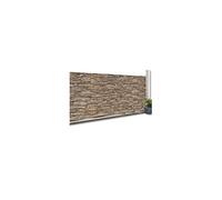 IDMarket - Brise Vue occultant 1,5 x 10 M Motif Pierre Marron 160 GR/m²