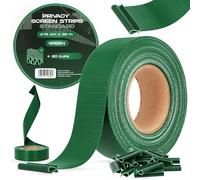 Brise-Vue Occultant 4,75 cm x 35 m Bande Film Clôture Jardin Balcon Double Fil Barreaux 20 Clips Fixation Protection Solaire Contre Vent Intempéries Rouleau