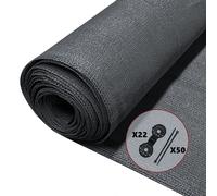 VOUNOT® Brise vue occultant en HDPE 90g/m² 1x10m avec attaches de fixation anthracite