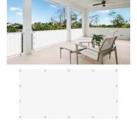 Brise Vue pour Balcon 112 x 900 cm Protection UV, Coupe-Vent et Imperméable, Résistant Aux Intempéries, D’Ombrage Paravent Extérieur avec Trous et Serre Câbles pour Patio, Blanc