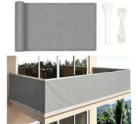 Brise-Vue pour Balcon, Filet d'ombrage - 3x1.3M/300x130CM Gris foncé - Protection Solaire Coupe-Vent, Filet de Protection extérieure pour Patio, clôture, Jardin, véranda, avec des Attaches de câble