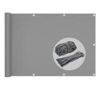 vounot® Brise Vue pour Balcon 100% HDPE 230g/m2 Protection UV Résistant aux Déchirures et au Vent Protection Contre Les Regards avec Attaches de Câble et Cordons 600x90cm Gris