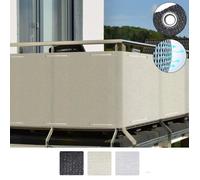 Sol Royal Brise Vue Balcon Extérieur 90x500 cm HDPE SolVision HB2 - Protection Opaque pour Balcon Terrasse, Résistant à l'eau & aux Intempéries - Cache Balcon Creme avec Protection UV, Cordon