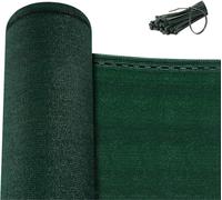 Brise-vue privé 1 x 15 m en HDPE 180 g/m², brise-soleil pour court de tennis, résistant aux intempéries, filet d'ombrage avec attaches, brise-vent pour jardin, balcon ou terrain de sport, vert
