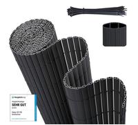 Brise-vue PVC renforcé - SEKEY - 100x300 cm - Double renfort - Anthracite - 45 colliers