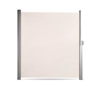 Brise-vue rétractable Beige, 180 x 400 cm, montage mural, cassette acier/aluminium, à configurer sur mesure
