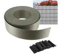 Brise vue semi rigide 25M - Hauteur 93mm - Pour clôture de jardin - Installation facile - Clips de fixation fournis - Gris