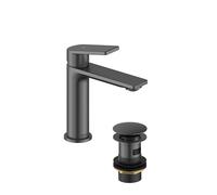 Bristan FRM ES BAS GM Frammento Eco Start Mélangeur de lavabo avec bonde à clic, gris métallisé