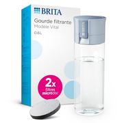 BRITA Gourde filtrante Vital Bleu Clair (0,6 L) réduit Le Chlore, Les Particules Fines ≥ 15 µm, Certains pesticides, herbicides et Hormones. Préserve Les minéraux tels Que Le Calcium et Le magnésium
