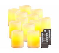 Britesta 12 bougies LED en cire véritable de la même taille avec télécommande