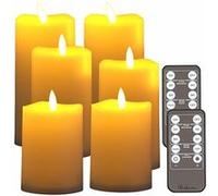Britesta 6 bougies LED blanc chaud télécommandées avec luminosité variable et minuterie