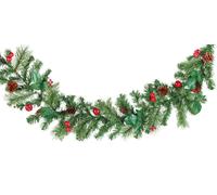 Britesta Guirlande de sapin décorative avec baies, pommes et vraies pommes de pin, 180 cm