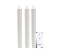 Britesta Lot de 3 chandelles à LED avec flamme vacillante et télécommande - Blanc