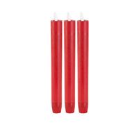 Britesta Lot de 3 chandelles à LED avec flamme vacillante et télécommande - Rouge