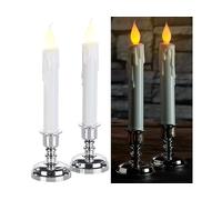 Britesta Set de 2 bougies LED effet flamme vacillante avec chandeliers