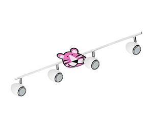 britop Lighting Plafonnier modèle LENNY Rail plafonnier 4 spots, avec 4 x GU10, 4,5 W, LED chat visages, verre, rose 2208402