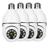 BRIUERG Lot de 4 CaméRas de SéCurité à Ampoule D'ExtéRieur, CaméRa de SéCurité à Prise de LumièRe Wifi 2.4G, Ampoule de CaméRa de SéCurité à L'ExtéRieur