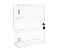 BRIVV Vitrine en acrylique avec serrure et clés pour objets de collection | 3/4 niveaux, capacité de charge totale de plus de 12 kg, armoire de rangement transparente pour objets de collection, livres