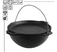 BriZoll Wok avec couvercle de poêle en fonte