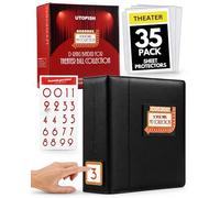 Broadway Classeur de présentation avec pochettes - Grand support de programme de théâtre de 10,2 cm avec 35 protecteurs de feuilles et autocollants de numérotation inclus - Cadeau Broadway avec logo