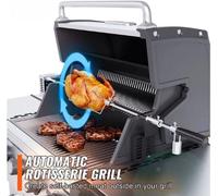 Broche à barbecue XXL RVS 101 cm, moteur 9 W, pour 12 kg