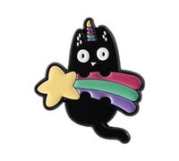 Broche amusante en forme de chat noir - Accessoire sur le thème des animaux - Cadeau idéal pour un usage quotidien et des occasions spéciales, taille unique, Comme décrit