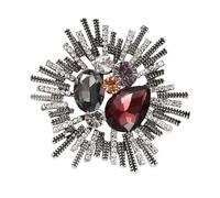 Broche artistique en strass pour femme, style baroque, bijoux vintage en alliage léger, accessoire pour sacs, chapeaux, broche vintage en alliage de strass, 5.4cm, Comme décrit