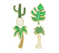 Broche Cactus Carton Ambiance Noël 4 Pièces en Alliage de Zinc pour Femmes | 1 Set de 4, Travail Soigné, Coloris Plaisant, Accessoire pour Pull et Paquet