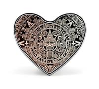 Broche calendrier maya fin du monde en alliage d'aluminium en forme de cœur mignon badge tenir vêtements mode cœurs broche exquise broche en métal pour vêtements sacs décoration