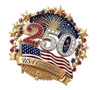 Broche commémorative pour 250e anniversaire patriotique, bijou décoratif pour vestes, sacs et casquettes, accessoire patriotique, accessoire de revers patriotique, accessoire commémoratif, accessoire