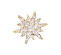 Broche contemporaine en forme de hexagone, accessoire de garde-robe professionnelle, accessoire en alliage, design neutre, épingle à dos sécurisé, broche hexagonale pour hommes et femmes