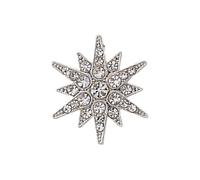 Broche contemporaine en forme d'hexagramme pour garde-robe professionnelle - Accessoire en alliage métallique - Design neutre - Fermoir à épingle sécurisé - Broche étoile en alliage