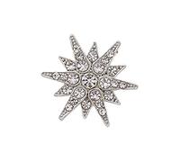 Broche contemporaine en forme d'hexagramme pour garde-robe professionnelle en alliage métallique - Design neutre - Broche hexagramme sécurisée