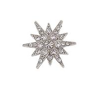Broche contemporaine en forme d'hexagramme pour garde-robe professionnelle en alliage métallique - Design neutre - Dos épingle sécurisé - Broche formelle décontractée