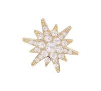 Broche contemporaine en forme d'hexagramme pour garde-robe professionnelle en alliage métallique - Design neutre - Fermoir à épingle - Unisexe
