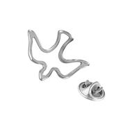 Broche de confirmation argentée - Motif colombe du Saint-Esprit - Motif oiseau - Excellent cadeau chrétien - Accessoire spirituel pour vêtements et sacs, 2cm, Métal