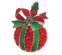 Broche de Noël Diamant Mode Festive émail Pin Shirt Pull Boutonné Vêtements Col Corsage, 3.2X4.4cm, Métal